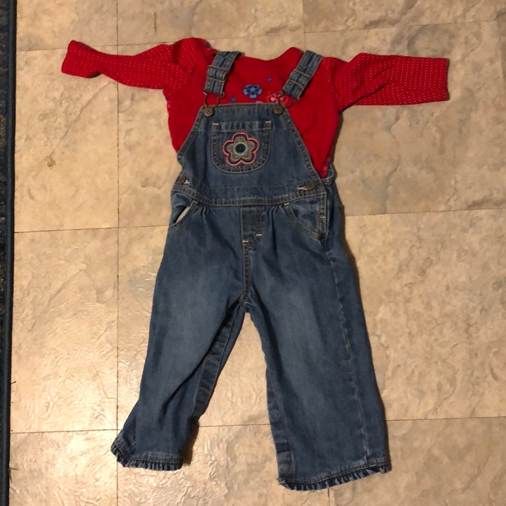 Oshkosh 18m overalls and shirt outfit